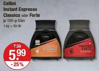 V Markt Cellini Instant Espresso Classico oder Forte Angebot