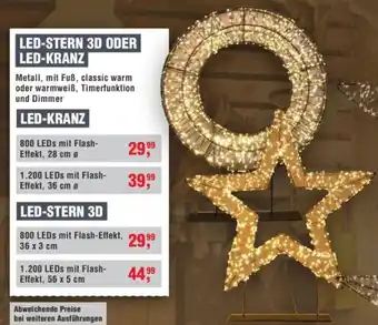 Handelshof LED-STERN 3D ODER LED-KRANZ Angebot