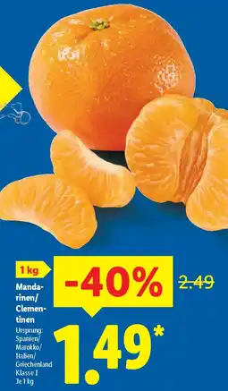 Lidl Mandarinen/ Clementinen Angebot