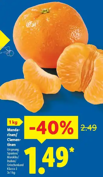Lidl Mandarinen/ Clementinen Angebot