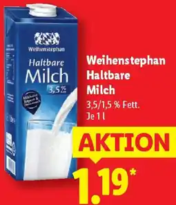 Lidl Weihenstephan Haltbare Milch Angebot