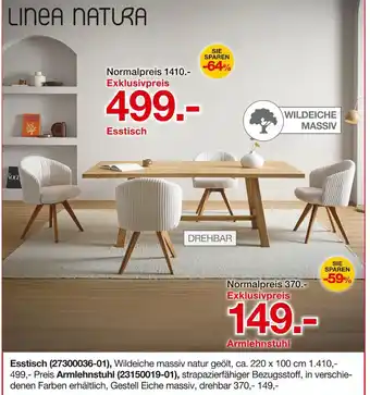 Möbelzentrum Pforzheim Linea natura esstisch Angebot