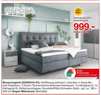 Möbelzentrum Pforzheim Esposa boxspringbett Angebot