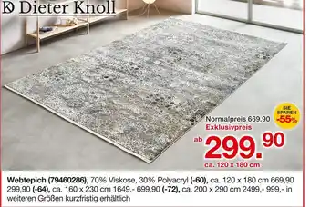 Möbelzentrum Pforzheim Dieter knoll webteppich ca. 120 x 180 cm Angebot