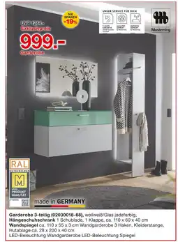 Möbelzentrum Pforzheim Musterring garderobe 3-teilig Angebot