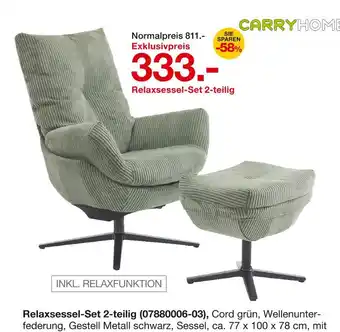 Möbelzentrum Pforzheim Carryhome relaxsessel-set 2-teilig Angebot