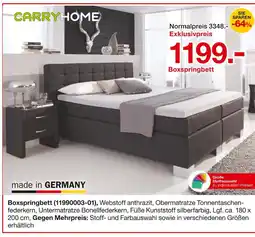 Möbelzentrum Pforzheim Carryhome boxspringbett Angebot