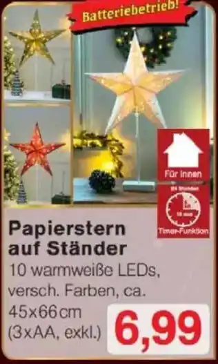 Jawoll Papierstern auf Ständer Angebot