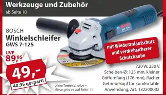 Sonderpreis Baumarkt BOSCH Winkelschleifer GWS 7-125 Angebot