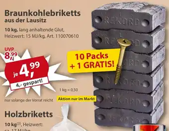 Sonderpreis Baumarkt REKORD Braunkohlebriketts aus der Lausitz Angebot