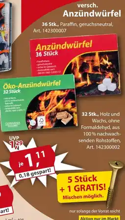 Sonderpreis Baumarkt versch. Anzündwürfel Angebot