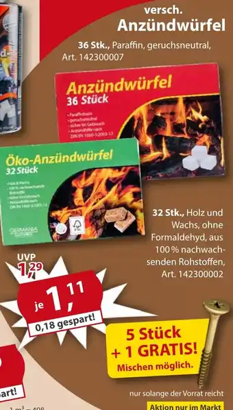 Sonderpreis Baumarkt versch. Anzündwürfel Angebot
