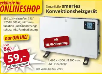 Sonderpreis Baumarkt SmartLife smartes Konvektionsheizgerät Angebot