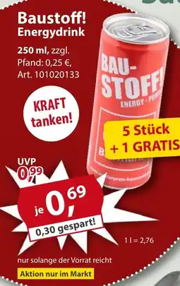 Sonderpreis Baumarkt Baustoff! Energydrink Angebot