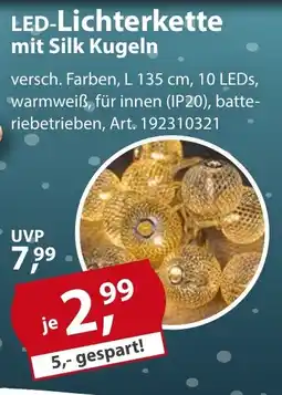 Sonderpreis Baumarkt LED-Lichterkette mit Silk Kugeln Angebot