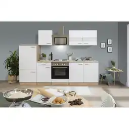 toom Baumarkt Respekta Küchenzeile 'Merle' mit E-Geräten KB270ESWS weiß/eichefarben 270 cm Angebot