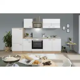 toom Baumarkt Respekta Küchenzeile 'Merle' mit E-Geräten KB270ESWSC weiß/eichefarben 270 cm Angebot
