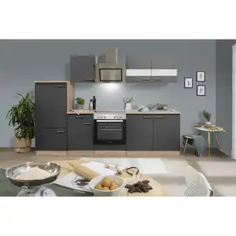 toom Baumarkt Respekta Küchenzeile 'Merle' mit E-Geräten KB270ESGSC grau/eichefarben 270 cm Angebot