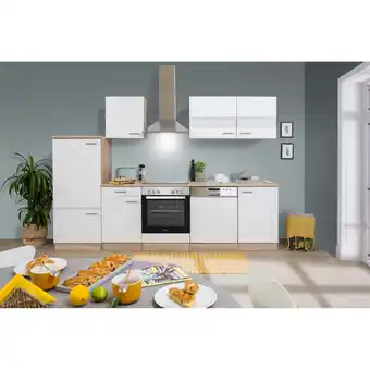 toom Baumarkt Respekta Küchenzeile 'Merle' mit E-Geräten KB280ESWC weiß/eichefarben 280 cm Angebot