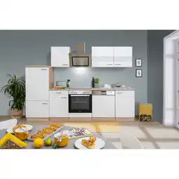 toom Baumarkt Respekta Küchenzeile 'Merle' mit E-Geräten KB280ESWSC weiß/eichefarben 280 cm Angebot