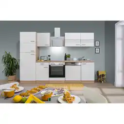 toom Baumarkt Respekta Küchenzeile 'Merle' mit E-Geräten KB280ESWCGKE weiß/eichefarben 280 cm Angebot