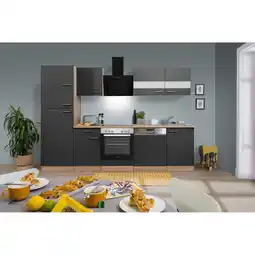 toom Baumarkt Respekta Küchenzeile 'Merle' mit E-Geräten KB280ESGCGKE grau/eichefarben 280 cm Angebot