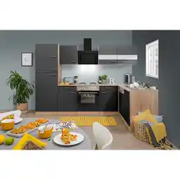 toom Baumarkt Respekta L-Küchenzeile 'Merle' mit E-Geräten KBL280ESGS grau/eichefarben 280 cm Angebot
