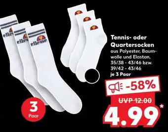 Kaufland Tennis- oder Quartersocken Angebot