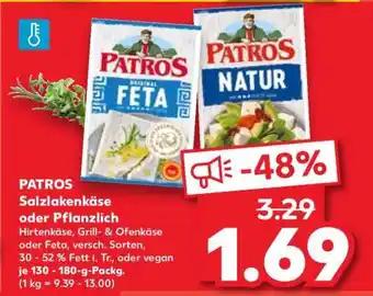 Kaufland PATROS Salzlakenkäse oder Pflanzlich Angebot