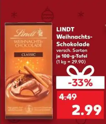 Kaufland LINDT Weihnachts-Schokolade Angebot