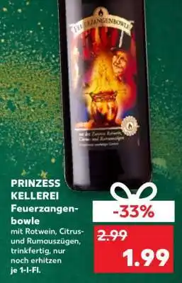 Kaufland PRINZESS KELLEREI Feuerzangenbowle Angebot
