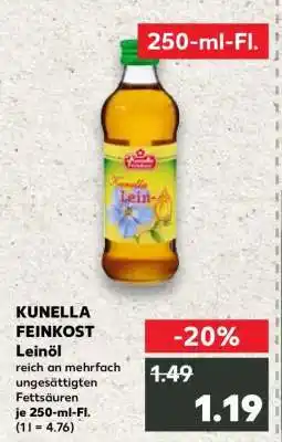 Kaufland KUNELLA FEINKOST Leinöl Angebot