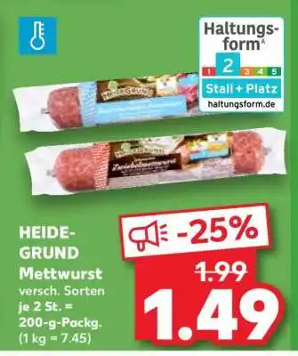 Kaufland HEIDE-GRUND Mettwurst Angebot