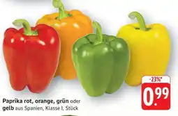 Edeka Paprika rot, orange, grün oder gelb Angebot