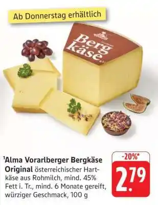 Edeka Alma Vorarlberger Bergkäse Original Angebot