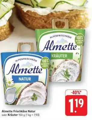 Edeka Almette Frischkäse Natur oder Kräuter Angebot