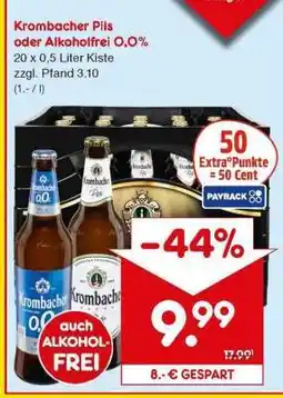 Netto Marken-Discount Krombacher Pils oder Alkoholfrei 0,0% Angebot
