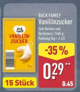 Aldi Nord BACK FAMILY Vanillinzucker Angebot