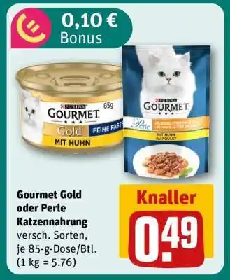 REWE Gourmet Gold oder Perle Katzennahrung Angebot