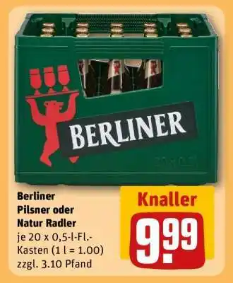 REWE Berliner Pilsner oder Natur Radler Angebot