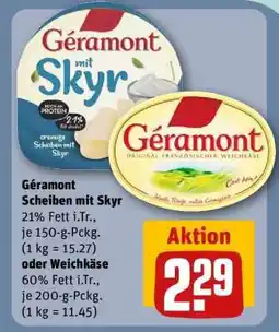 REWE Géramont Scheiben mit Skyr oder Weichkäse Angebot