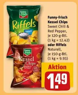 REWE funny-frisch Kessel Chips oder Riffels Angebot