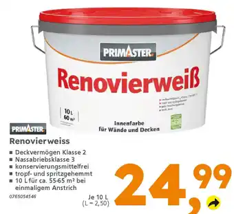 Globus Baumarkt PRIMASTER Renovierweiss Angebot