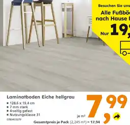 Globus Baumarkt Laminatboden Eiche hellgrau Angebot