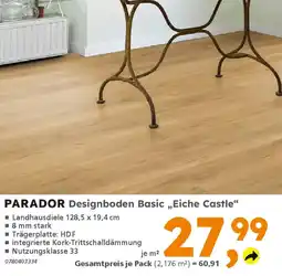 Globus Baumarkt PARADOR Designboden Basic „Eiche Castle" Angebot