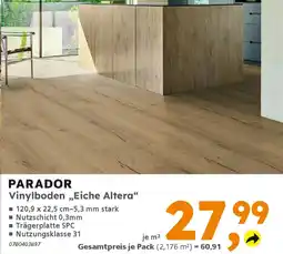 Globus Baumarkt PARADOR Vinylboden „Eiche Altera" Angebot