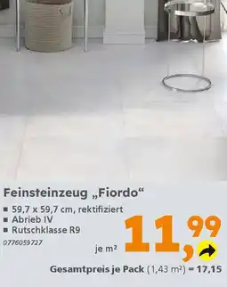 Globus Baumarkt Feinsteinzeug „Fiordo" Angebot