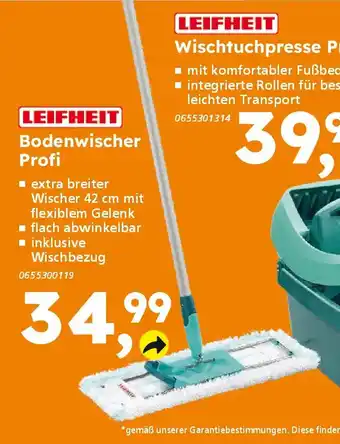 Globus Baumarkt LEIFHEIT Bodenwischer Profi Angebot