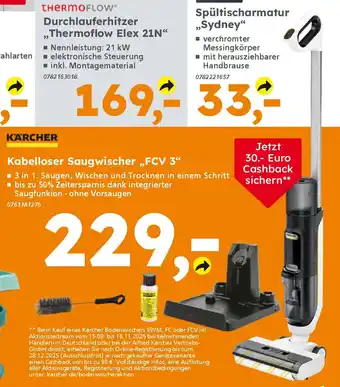 Globus Baumarkt KARCHER Kabelloser Saugwischer „,FCV 3" Angebot
