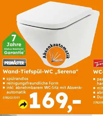 Globus Baumarkt PRIMASTER Wand-Tiefspül-WC,,Serena“ Angebot